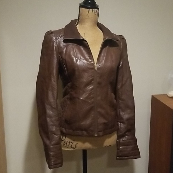 TripleStar Jackets & Blazers - Brown plether zipper jacket